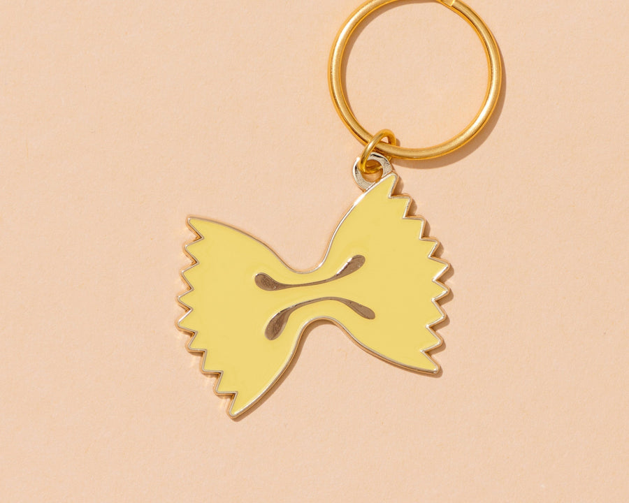 Farfalle Bowtie Pasta Keychain-Enamel Keychains-And Here We Are