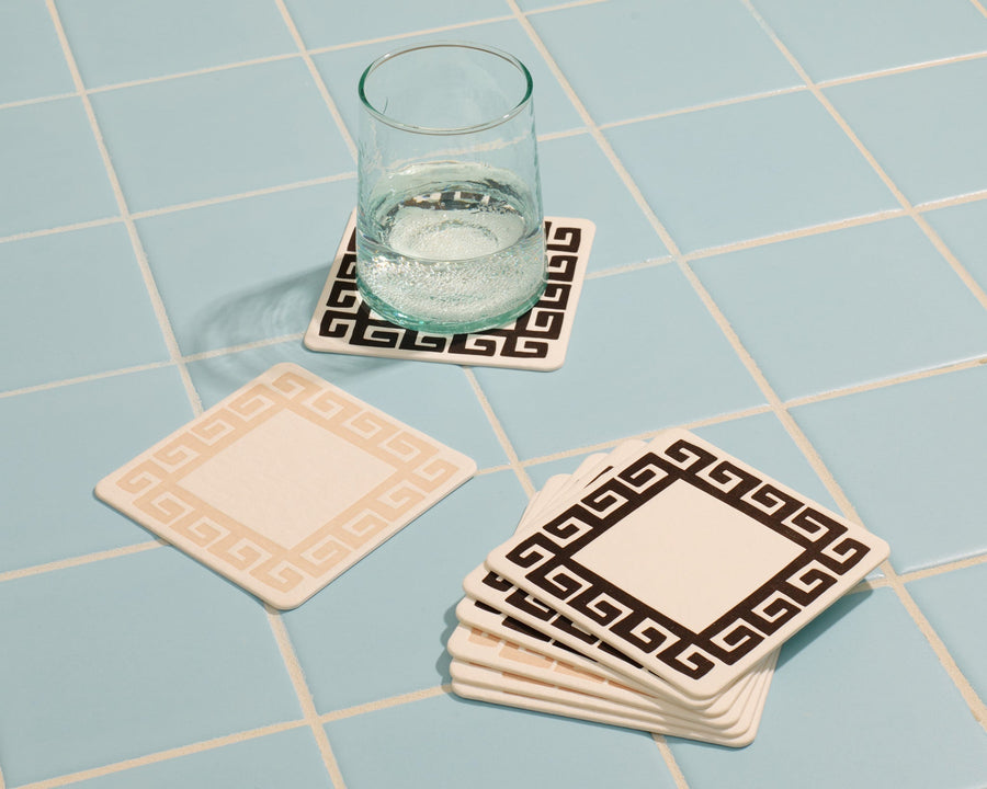 Meandros Greek Key Coaster Set-Coasters-And Here We Are