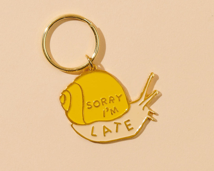 Sorry I'm Late Snail Keychain-Enamel Keychains-And Here We Are