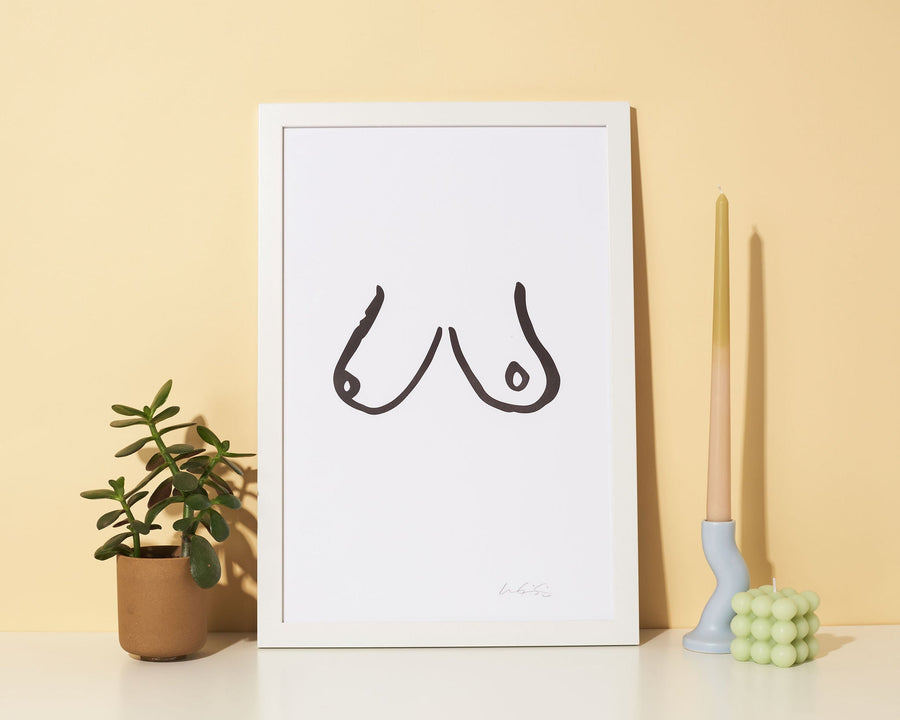 Boobs 12x18 Art Print-Art Prints-And Here We Are