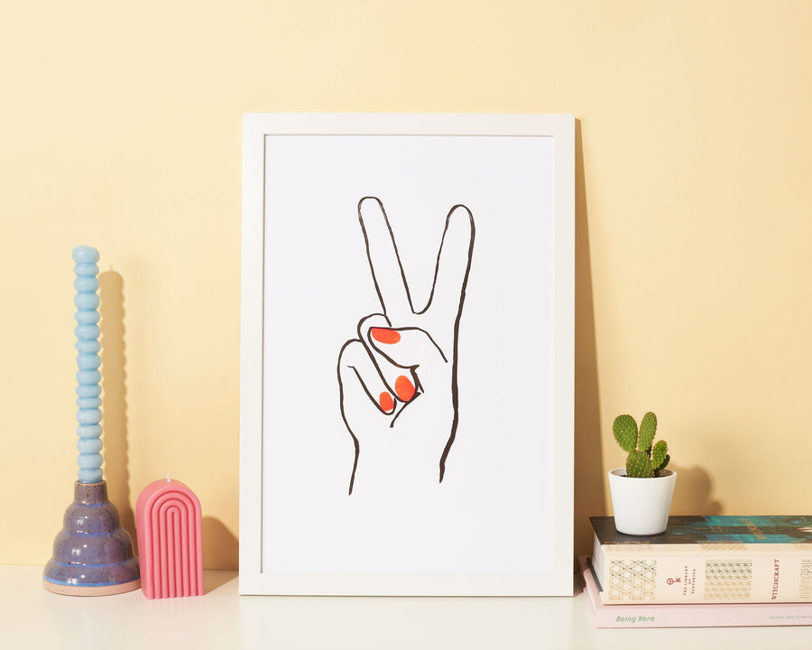 Peace Hand 12x18 Art Print-Art Prints-And Here We Are