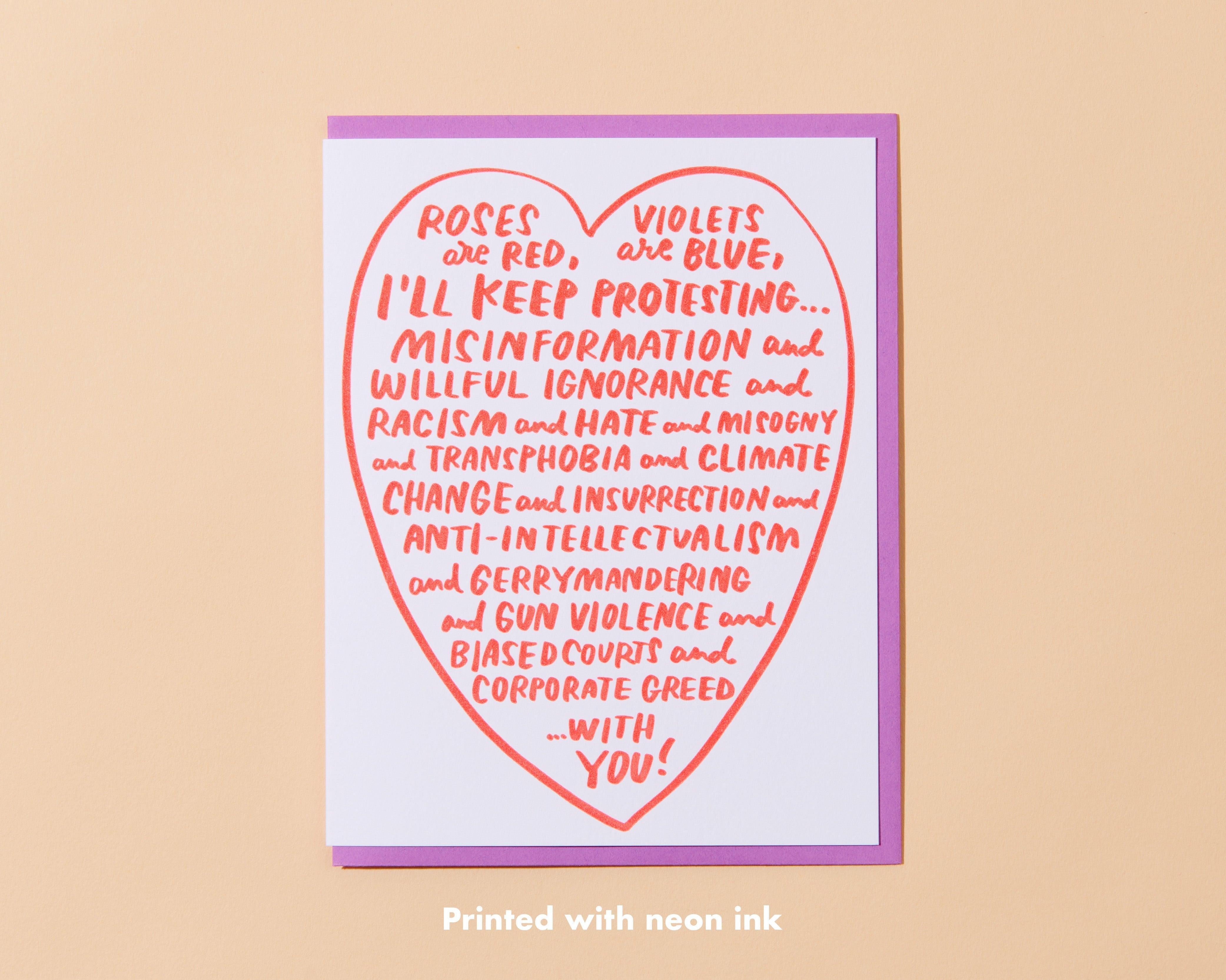 Letterpress Valentine's Day Card—Woke Love – And Here We Are