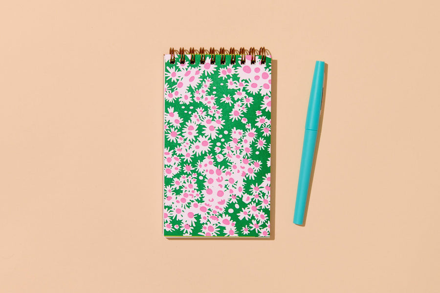 Aster Wildflower Pocket Notebook-Spiral Notebooks-And Here We Are