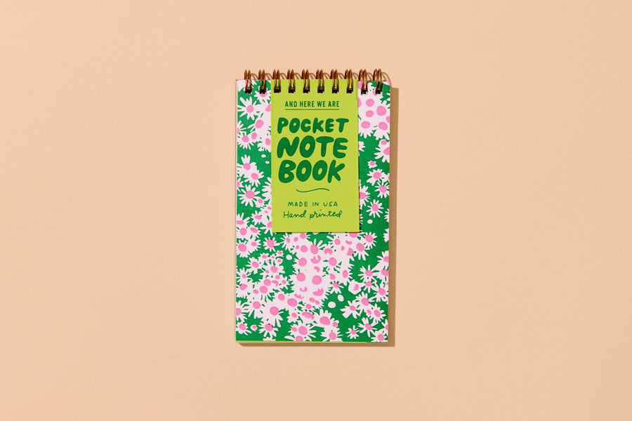 Aster Wildflower Pocket Notebook-Spiral Notebooks-And Here We Are