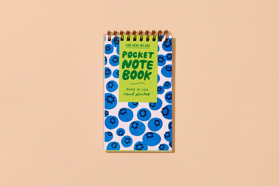 Blueberries Pocket Notebook-Spiral Notebooks-And Here We Are