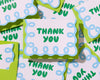 Boxed Set (10) Letterpress Scalloped Thank You Notecards—Coquette Blue/Green-A1 Card Box Set-And Here We Are