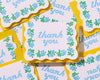 Boxed Set (10) Letterpress Scalloped Thank You Notecards—Floral Cross stitch-A1 Card Box Set-And Here We Are