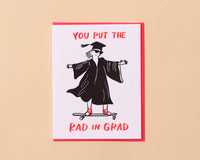 Letterpress Graduation Card—Rad in Grad (Modern, Congrats)
