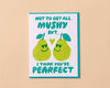 Letterpress Love or Anniversary Card—A Perfect Pear (Fruits)-Greeting Cards-And Here We Are