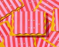 Boxed Set (10) Letterpress Scalloped Thank You Notecards—Cabana