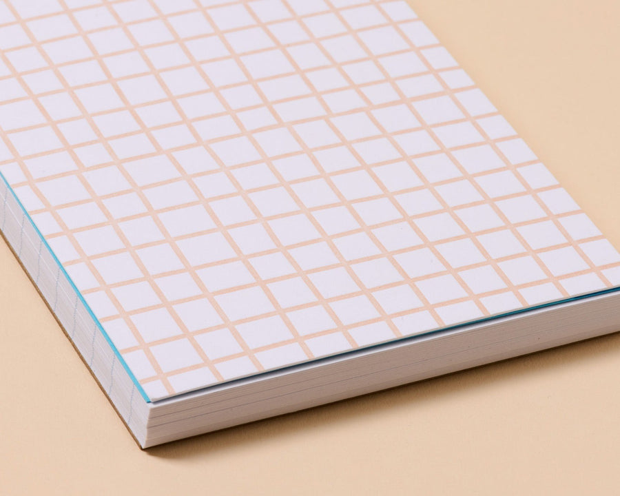 Small Check Ruled Notebook Letterpress Small Spiral Notebook—Beige Checks (Grid, Minimal) – And ...