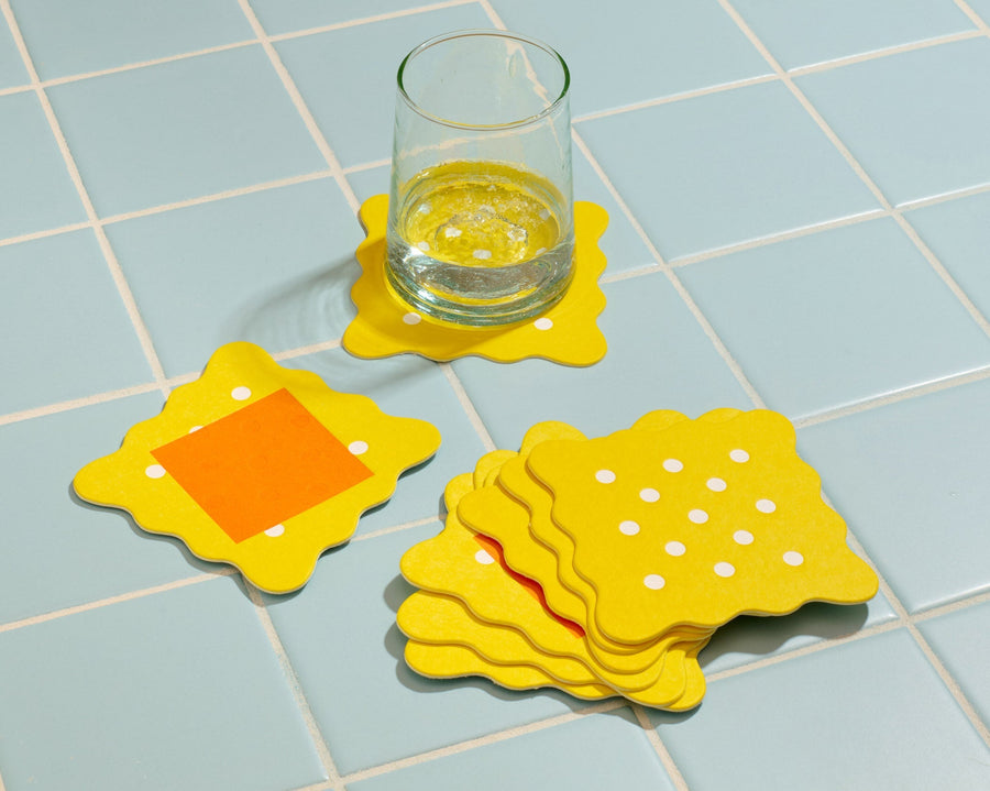 Cheese & Cracker Coaster Set (8)-Coasters-And Here We Are