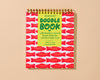 Letterpress Unlined Spiral Notebook—Red Gummy Fish-Spiral Notebooks: Doodlebook-And Here We Are