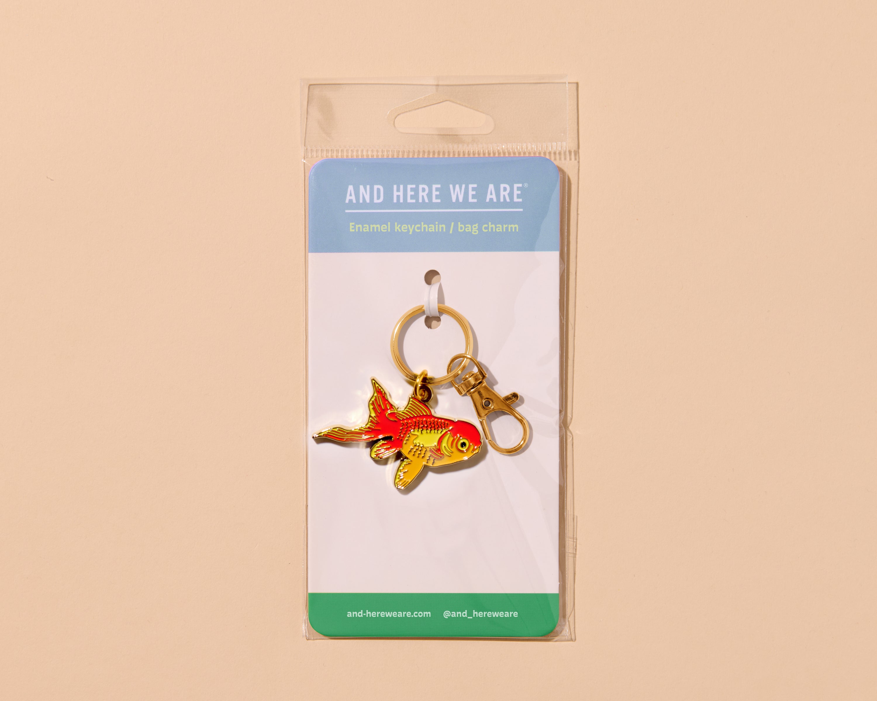 Fish Key Socket Gold Enamel Keychain & Bag Charm—Pet Goldfish (Fish Trend, Gift) – And Here ...