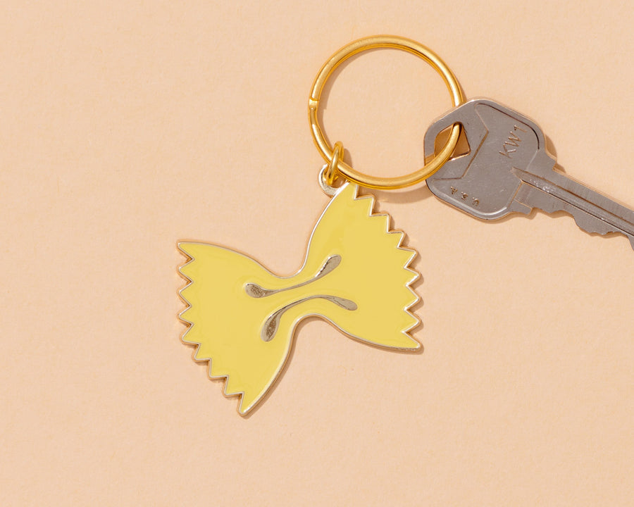 Farfalle Bowtie Pasta Keychain-Enamel Keychains-And Here We Are