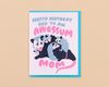 Letterpress Mother's Day Card—Possum Mom (Funny, Modern)-Greeting Cards-And Here We Are