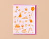 Letterpress Birthday Card—Bday Icons (Minimalist, Modern)-Greeting Cards-And Here We Are
