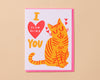 Letterpress Love or Friendship Card—Slow Blink Cat-Greeting Cards-And Here We Are