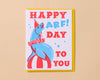 Letterpress Birthday Card—Happy ARF-day (Seal, Circus)-Greeting Cards-And Here We Are
