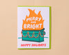 Letterpress Holiday Card—Xmas Dumpster Fire (Merry & Bright)-Greeting Cards-And Here We Are