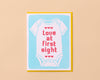 Letterpress New Baby Card—Love at First Sight (Retro, Cute)-Greeting Cards-And Here We Are