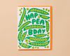 Letterpress Birthday Card—Hap-Pea B-Day (Vegetable)-Greeting Cards-And Here We Are