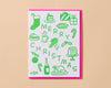 Letterpress Holiday Card—Merry Christmas Icons (Dinner Party)-Greeting Cards-And Here We Are