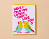 Letterpress Love or Anniversary Card—Lovebirds (Colorful)-Greeting Cards-And Here We Are