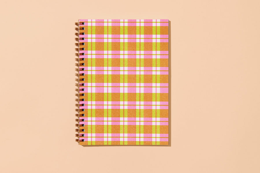 Gingham Picnic A5 Notebook-Spiral Notebooks-And Here We Are