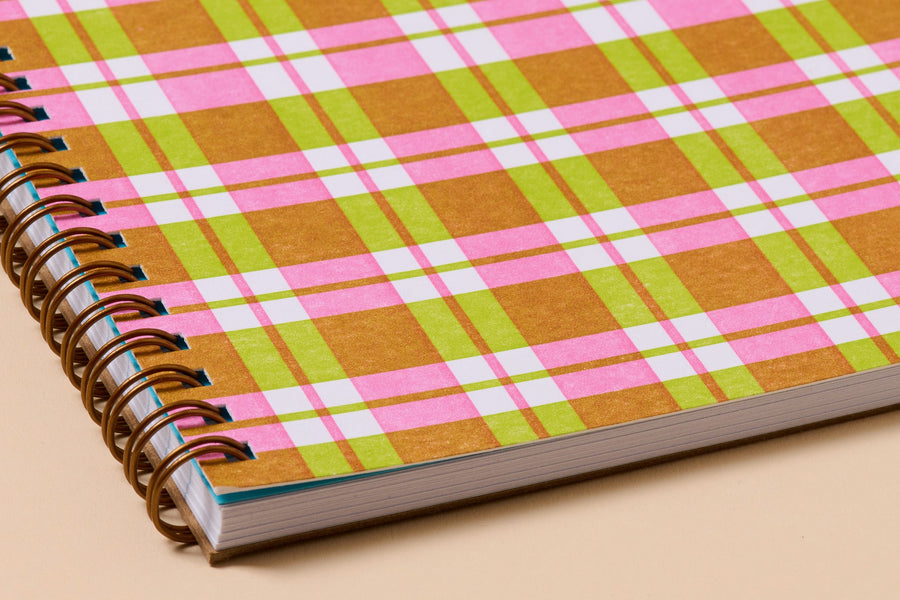 Gingham Picnic A5 Notebook-Spiral Notebooks-And Here We Are