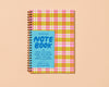 Letterpress A5 Spiral Notebook—Gingham (Plaid, Madras, Picnic)-Spiral Notebooks-And Here We Are