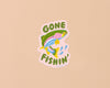 Vinyl Sticker—Gone Fishin' (Trout, Fish, Nature, Outdoors)-Stickers-And Here We Are