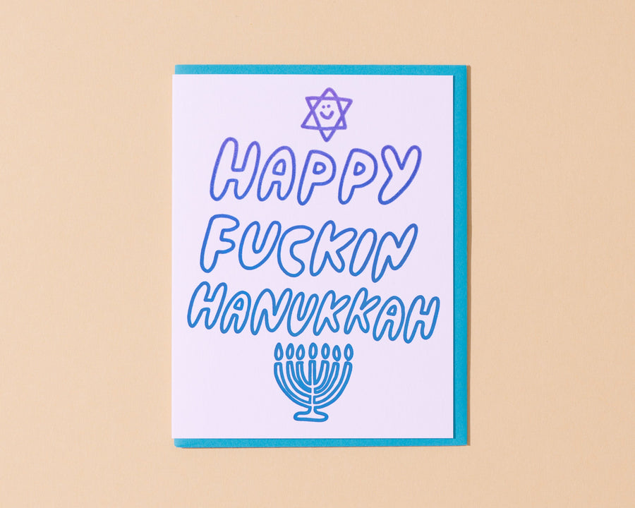 Happy Fuckin' Hanukkah Card-Greeting Cards-And Here We Are