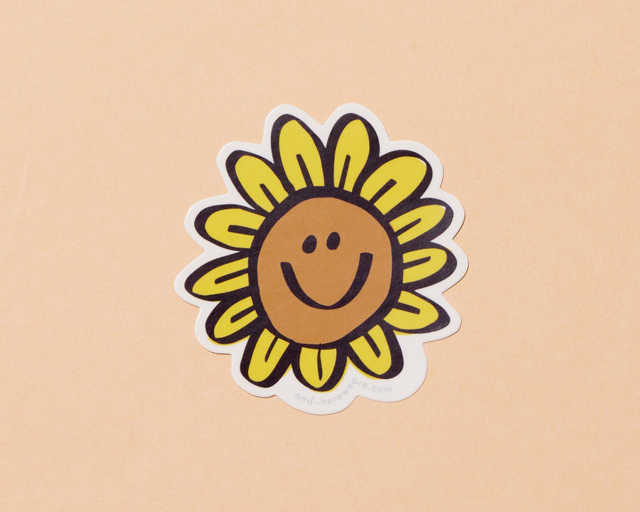 Happy Sunflower Sticker-Stickers-And Here We Are