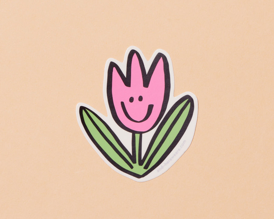 Happy Tulip Sticker-Stickers-And Here We Are