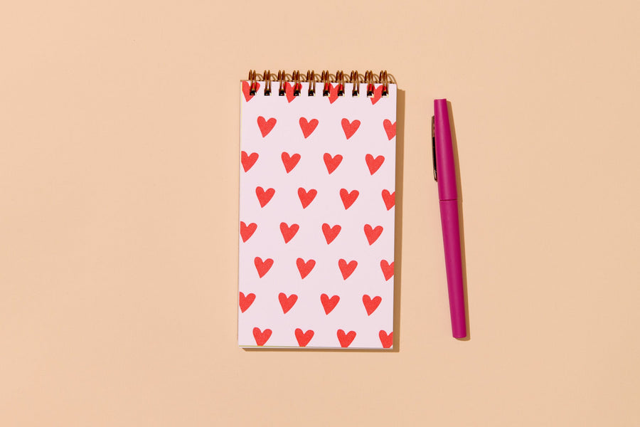 Hearts Pocket Notebook-Spiral Notebooks-And Here We Are