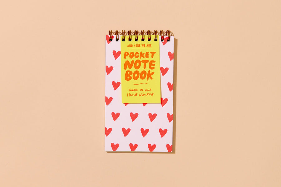 Hearts Pocket Notebook-Spiral Notebooks-And Here We Are