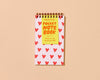 Letterpress Small Spiral Notebook—Red Hearts Pattern (Cute, Love)-Spiral Notebooks-And Here We Are