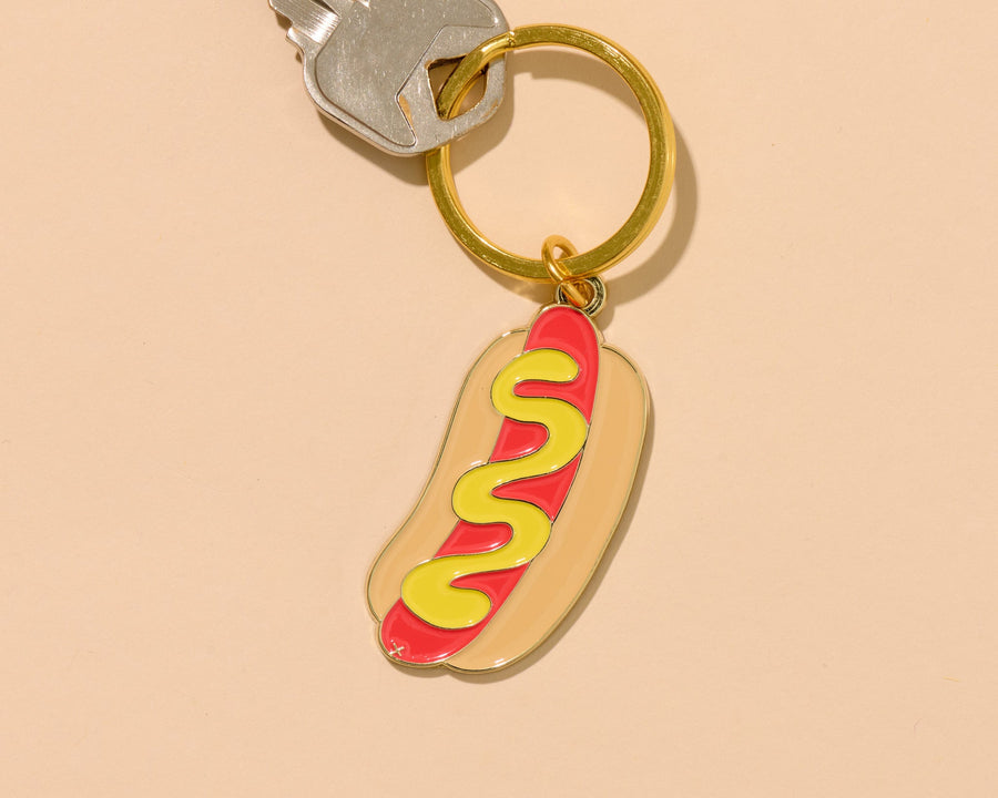 Hot Dog Keychain-Enamel Keychains-And Here We Are