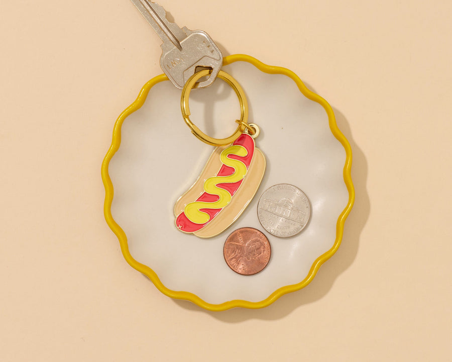 Hot Dog Keychain-Enamel Keychains-And Here We Are