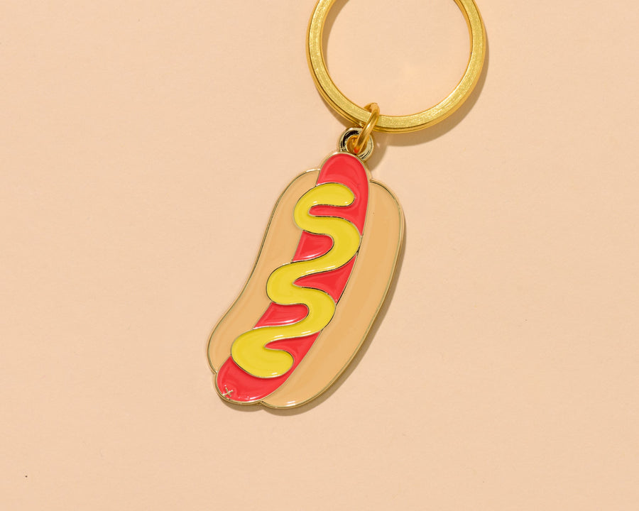 Hot Dog Keychain-Enamel Keychains-And Here We Are