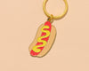 Enamel Keychain & Bag Charm—Hot Dog (Costco, Summer Foodie Gift)-Enamel Keychains-And Here We Are