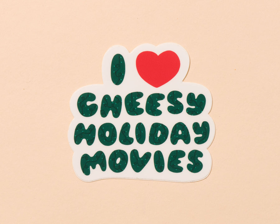 I Heart Cheesy Holiday Movies Sticker-Stickers-And Here We Are