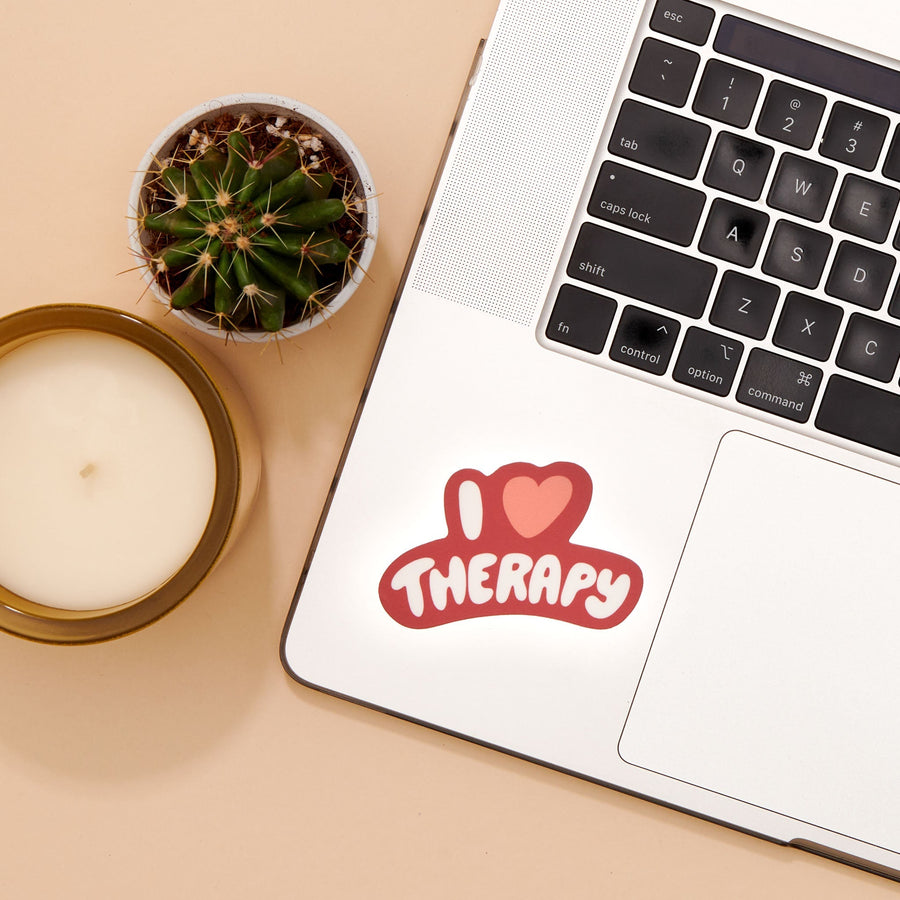 I Heart Therapy Sticker-Stickers-And Here We Are