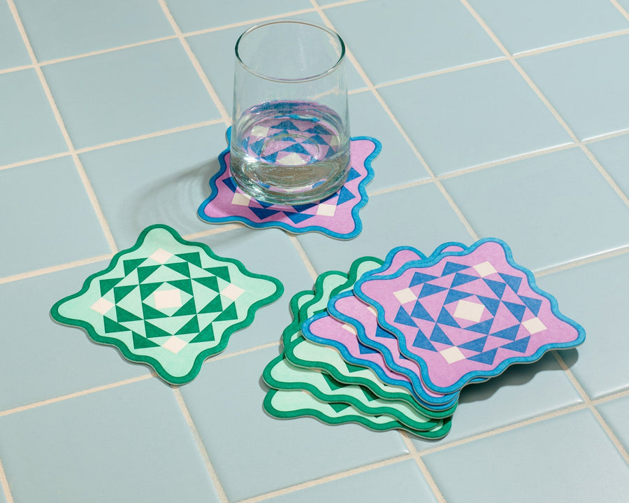 Kaleidoscope Coaster Set (8)-Coasters-And Here We Are