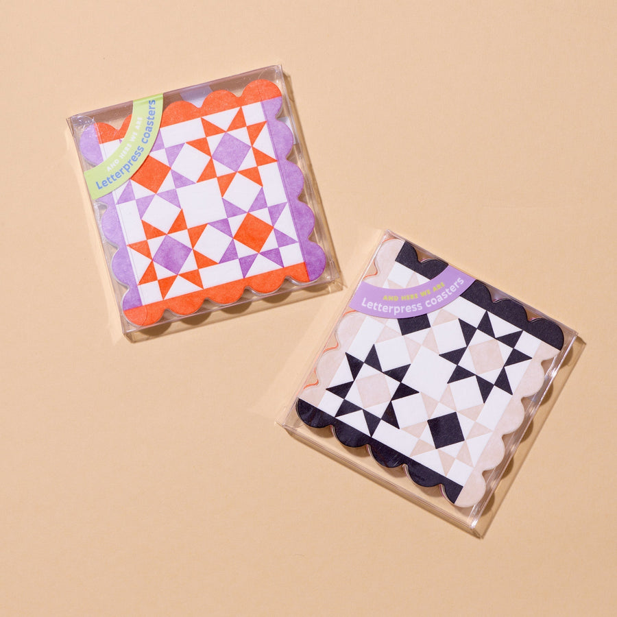 Mod Quilt Coaster Set (8)-Coasters-And Here We Are