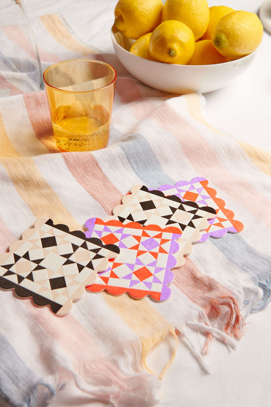 Mod Quilt Coaster Set-Coasters-And Here We Are