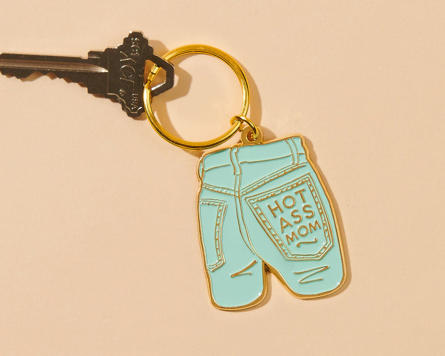 Mom Jeans Keychain-Enamel Keychains-And Here We Are