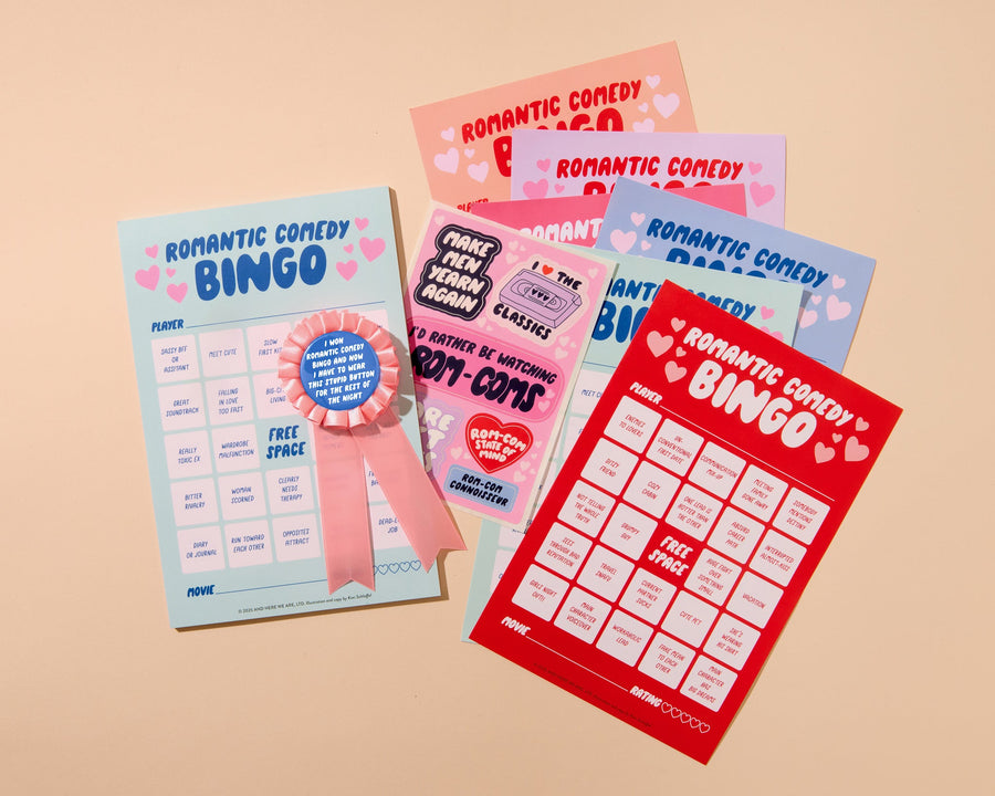 Movie Night Bingo - Classic Romantic Comedy Bingo-Notepad Games-And Here We Are