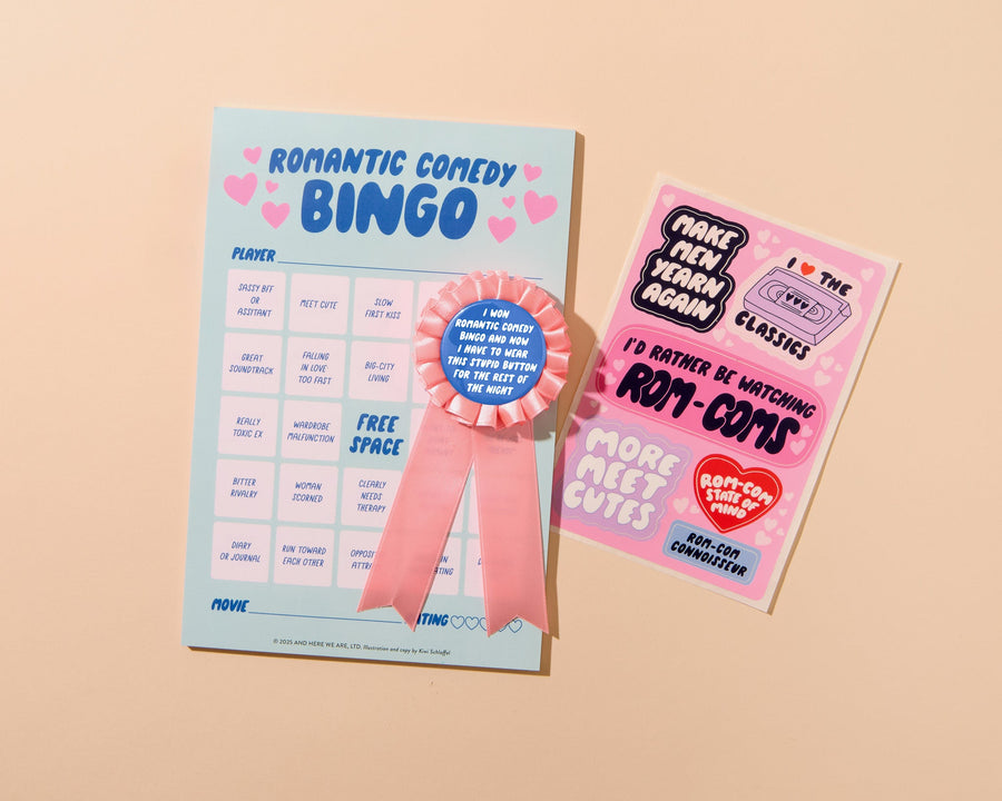 Movie Night Bingo - Classic Romantic Comedy Bingo-Notepad Games-And Here We Are